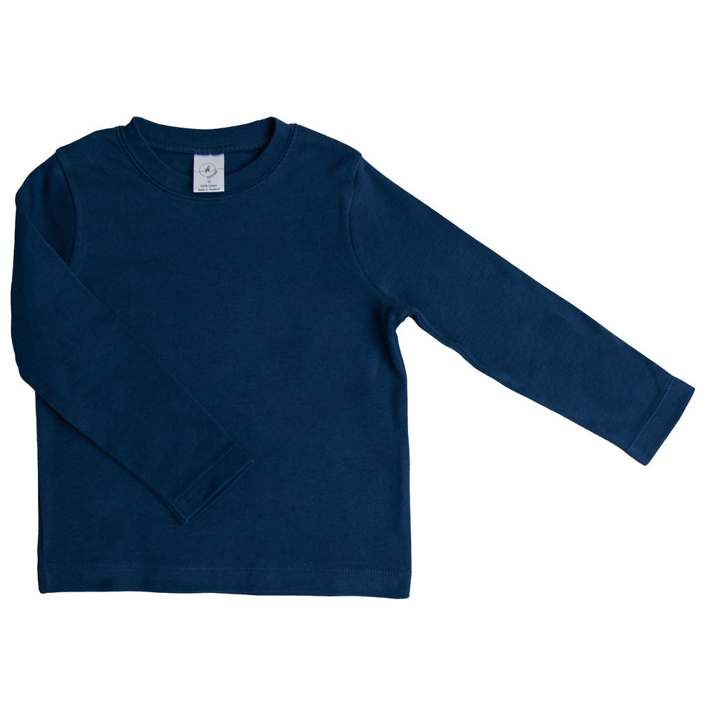 100% Cotton boys SK Blanks shirt, long sleeve, is perfect for all of your embroidery and vinyl needs!  Our wholesale blanks are super soft and the perfect weight for embroidery and vinyl.  Red, Navy, White, Mint. 