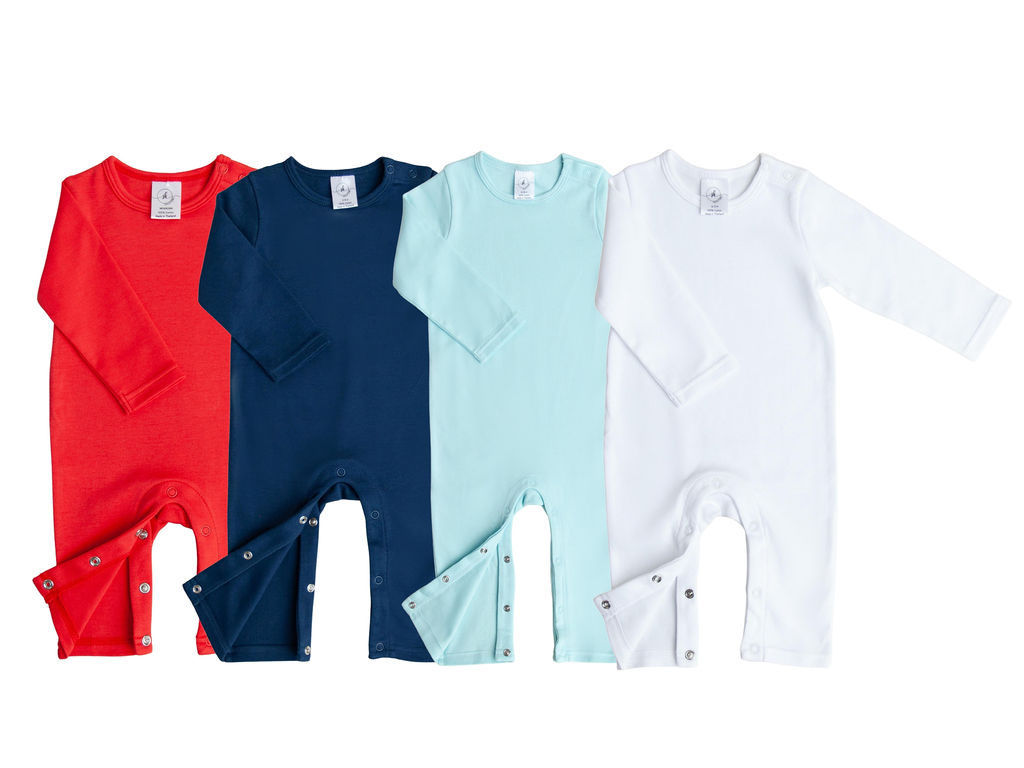 100% Cotton baby boys SK Blanks romper is perfect for all of your embroidery and vinyl needs!  Our wholesale blanks are super soft and the perfect weight for embroidery and vinyl.  